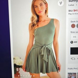 Sage green one shoulder romper